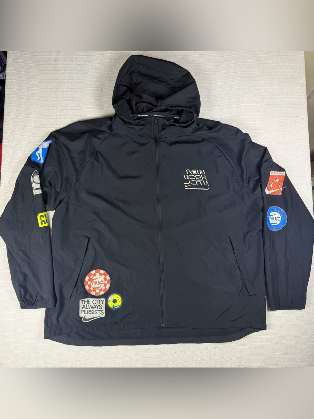 NIKE Run Repel Miler NYC Marathon Hooded Running Jacket Men Size XXL DN7510 010